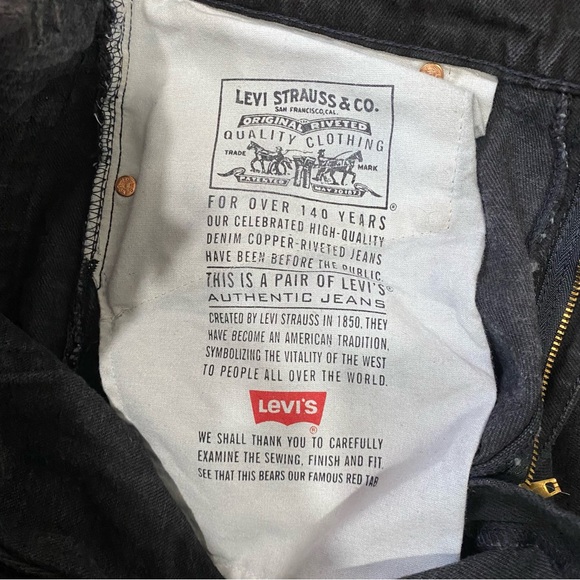 Levi's 550 Relaxed Fit Tapered Faded Black Jeans Mens 34x30 USA Made Vintage 90s - Picture 14 of 14